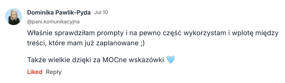 Opinia członka MOCNO Clubu