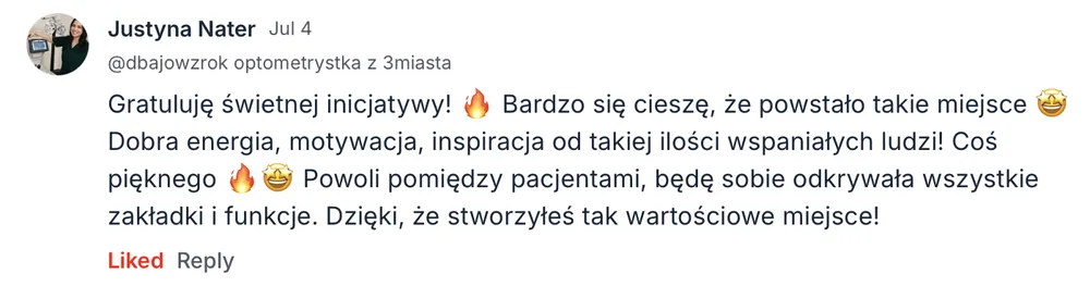 Opinia członka MOCNO Clubu