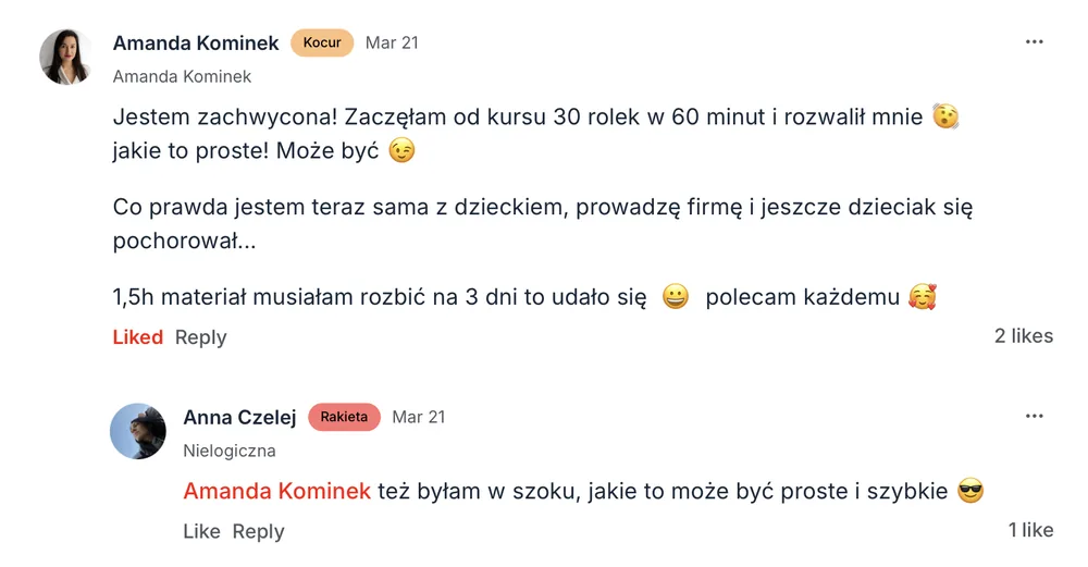Opinia członka MOCNO Clubu