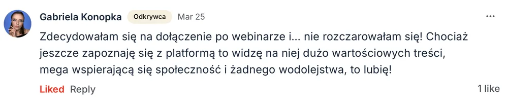 Opinia członka MOCNO Clubu